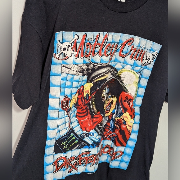 Vintage 80's Motley Crue Dr. Feelgood ROCK Concert T Shirt Size Large SSI Tag - Picture 4 of 8